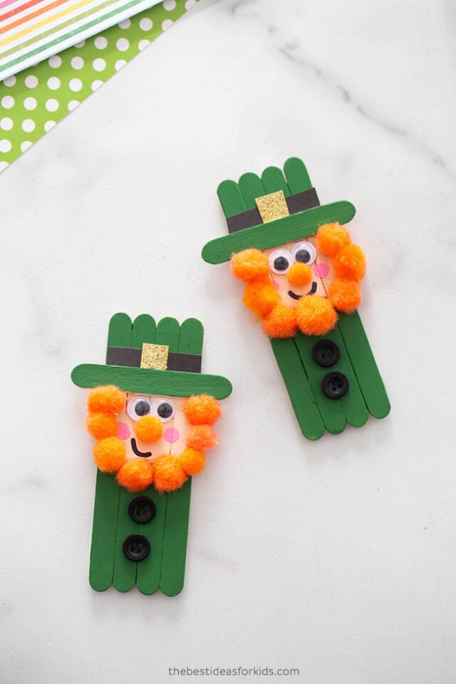 Popsicle Stick Leprechaun Craft Activity