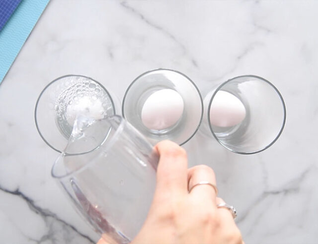 Pour water into cup