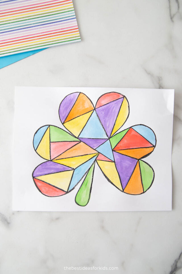 Rainbow Shamrock Watercolor Art