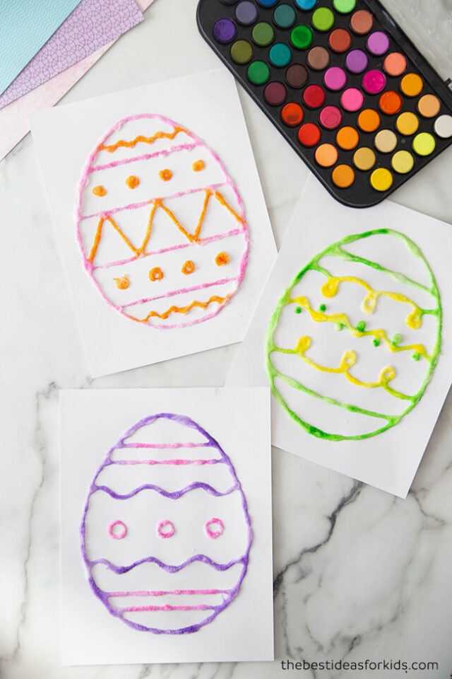 Salt Painted Easter Eggs (Free Printables) - The Best Ideas for Kids