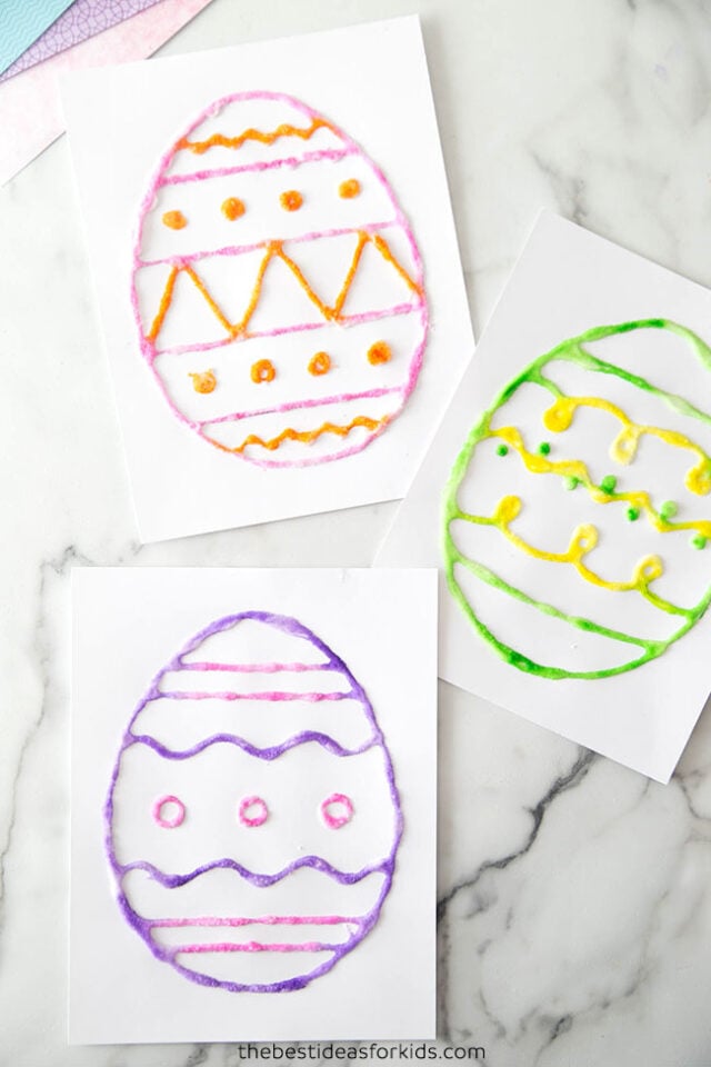 Salt Painting Easter Eggs Craft