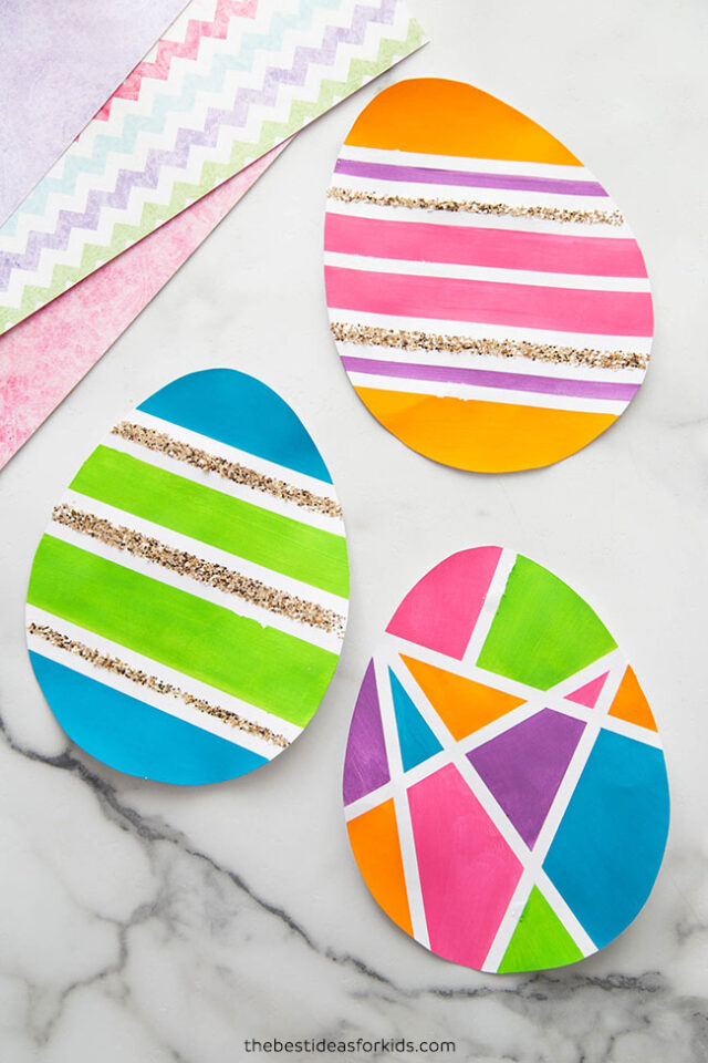 Tape Resist Easter Eggs Craft