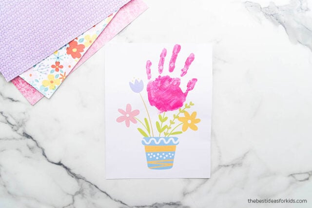 Flower Pot Handprint Printable