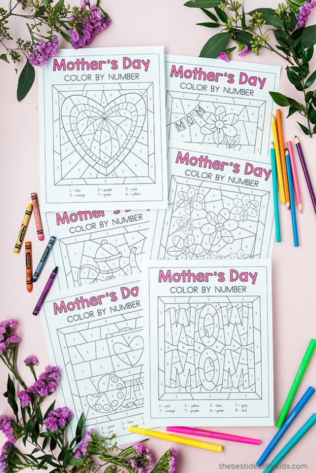 Free Printable Mother's Day Color by Number