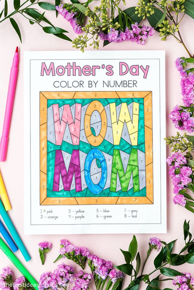 MOM color by number page