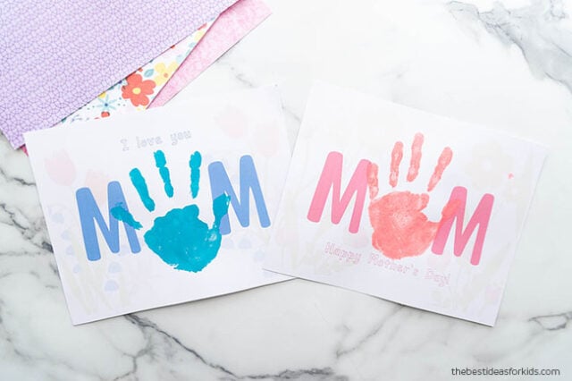 MOM free printable handprint art