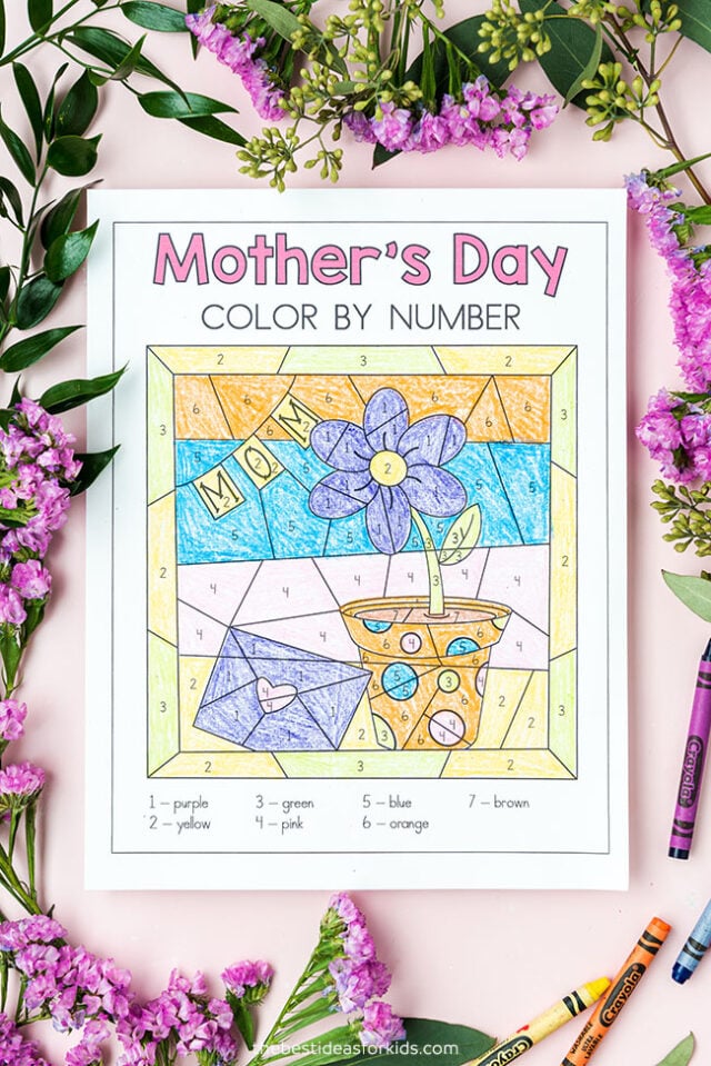 Mother's Day Color by Number Free Printables