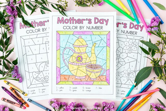 Mother's Day Color by Number Printables