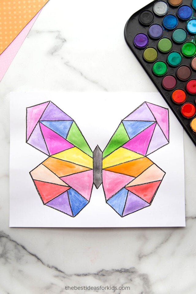 Rainbow Butterfly Watercolor Art