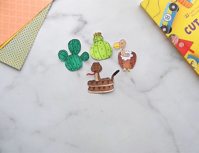 Color Desert Animal Cut Outs