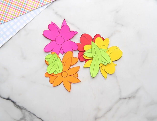 Cut out flowers and leaves
