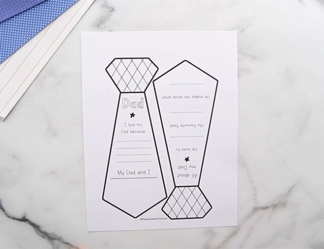 Dad Printable Tie Template