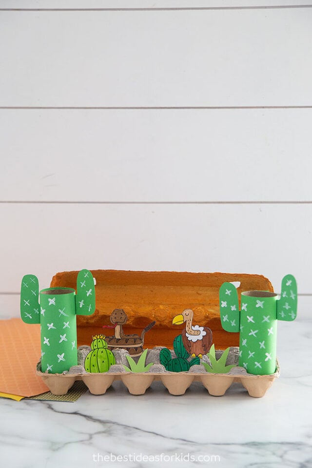 Egg Carton Desert Craft for Kids