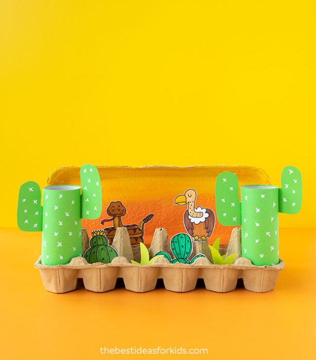 Egg Carton Desert Diorama