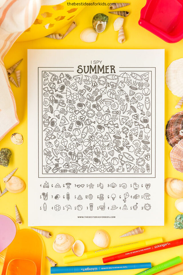 Free Printable Coloring I Spy Summer