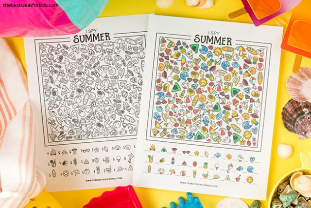 I spy summer free printable