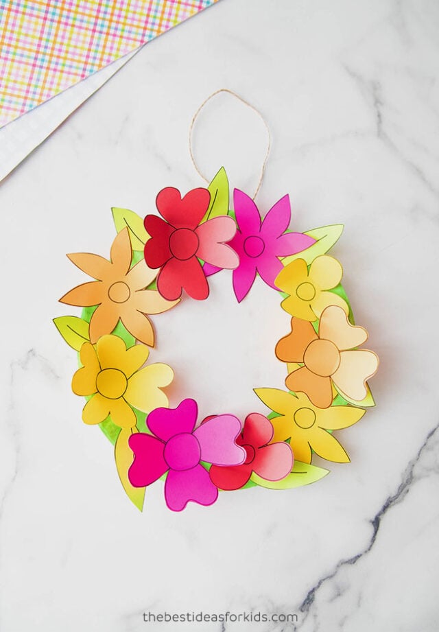 Paper Flower Wreath Printable