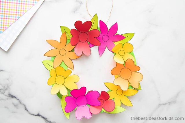 Printable Paper Flower Wreath