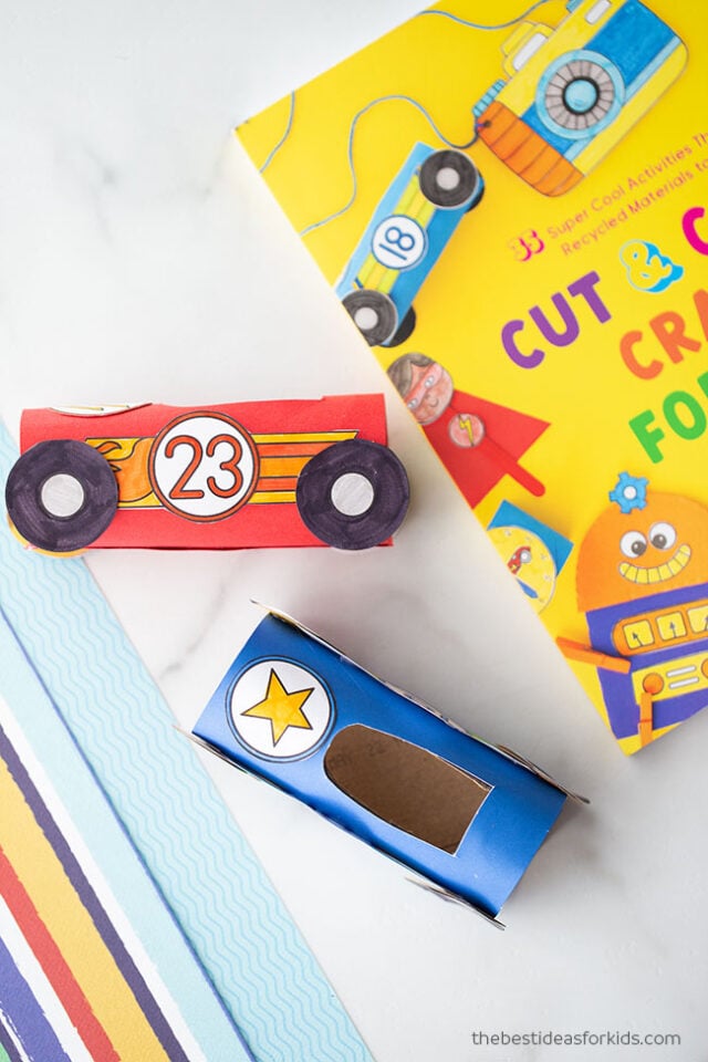 Toilet Paper Roll Race Cars