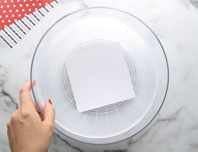 Add Cardstock to Salad Spinner