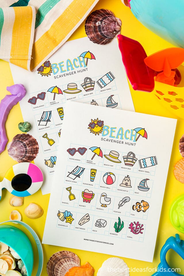 Beach Scavenger Hunt Free Printable