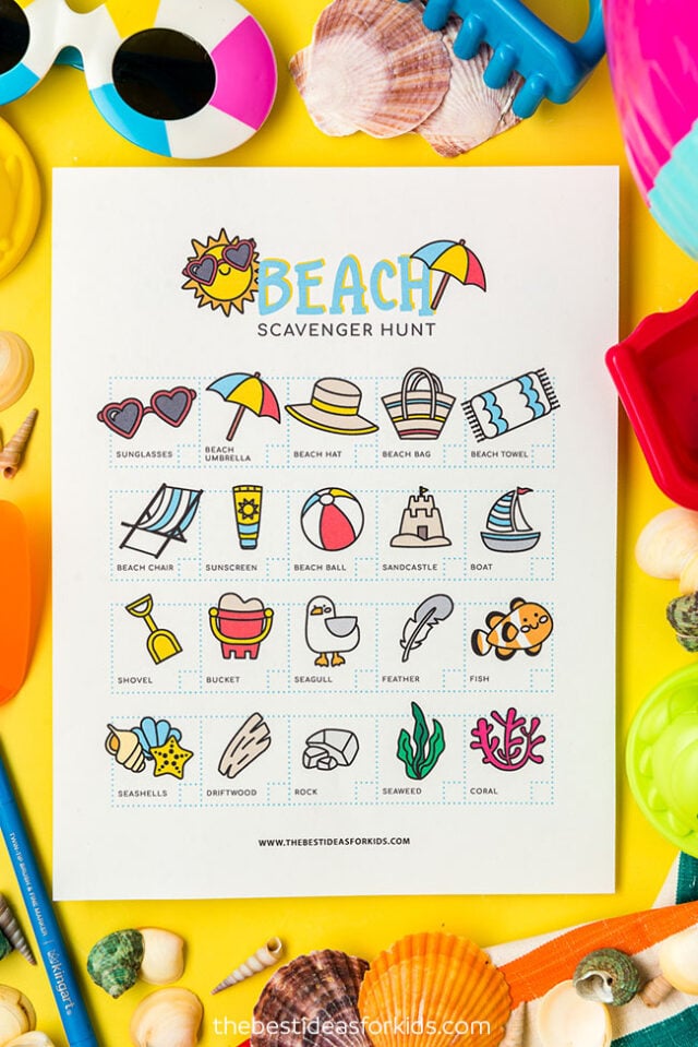 Beach Scavenger Hunt for Kids