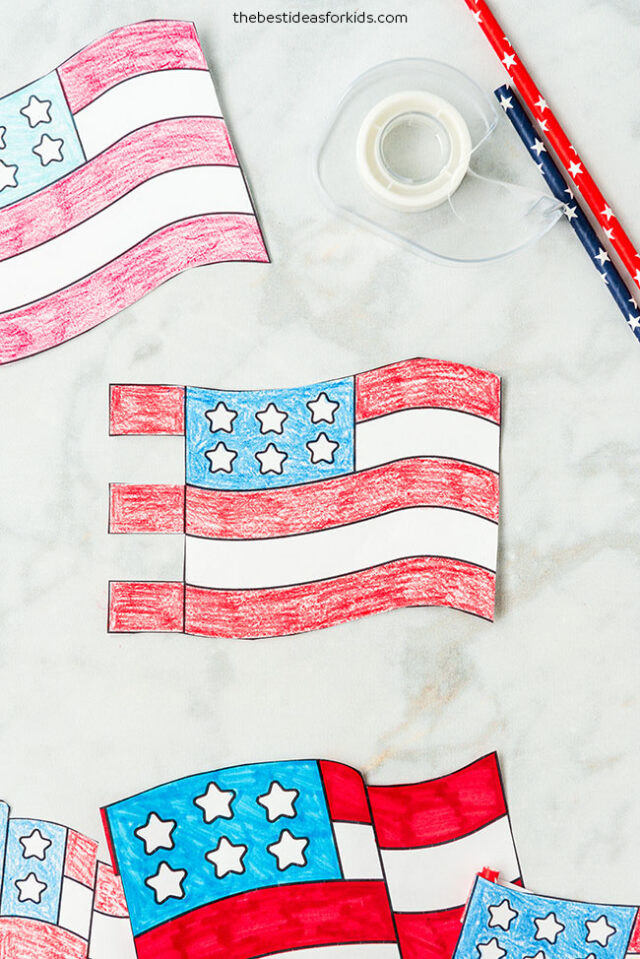Cut out American Flag Template