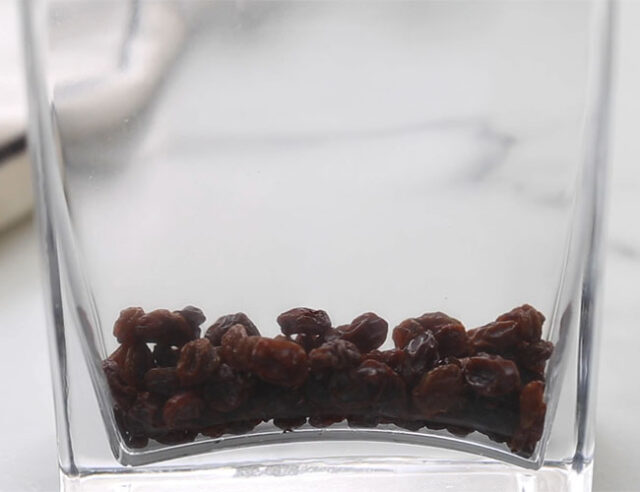 Add raisins to jar