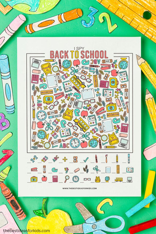 Back to School Free Printable I Spy