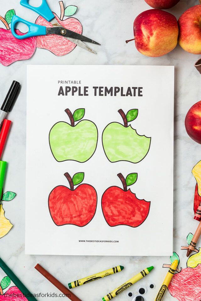 Coloring Page Apple Template