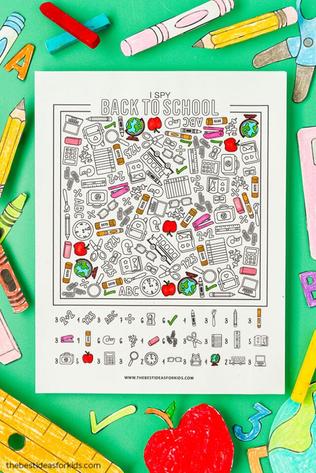 Coloring Page I Spy Back to School
