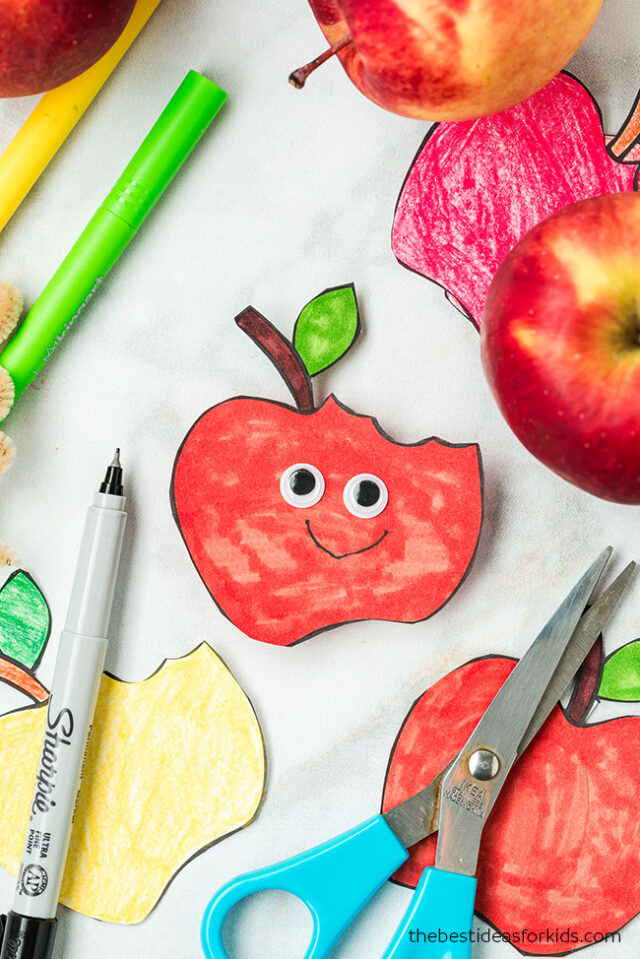 Make an apple craft from template