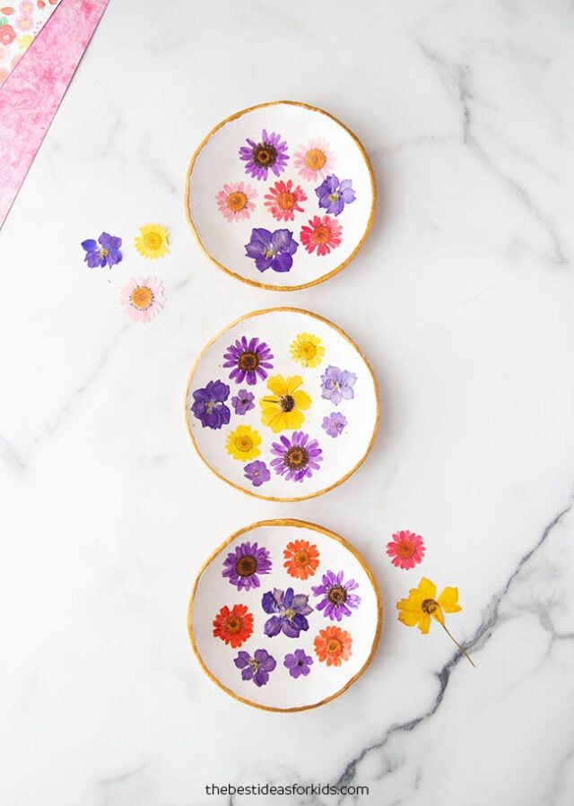 Pressed Flower Clay Dishes DIY