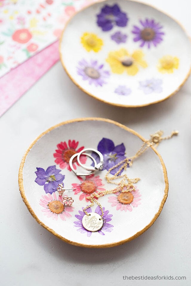 Pressed Flower Jewelry Dish