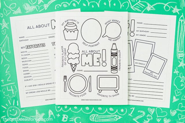 All About Me Free Printables