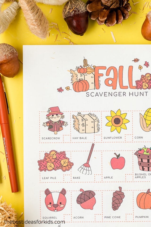 Fall Scavenger Hunt Free Printable