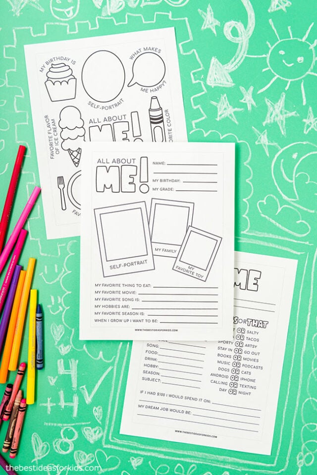Free All About Me Worksheets