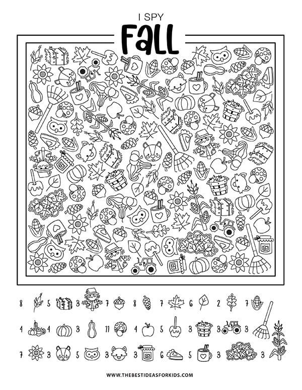 Free Printable I Spy for Fall
