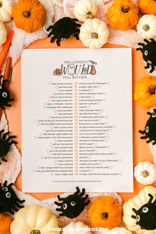 125 Halloween Would You Rather Questions {Free Printable}