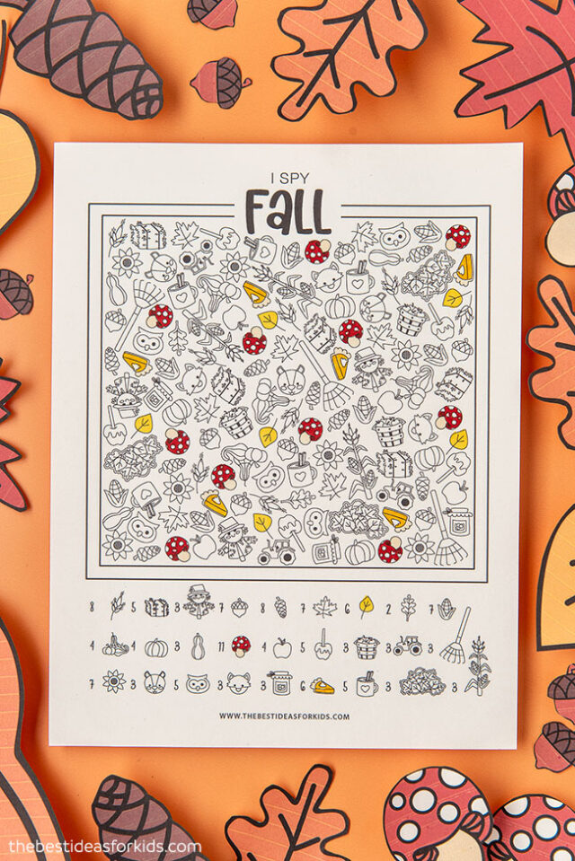 I Spy Fall Coloring Sheet