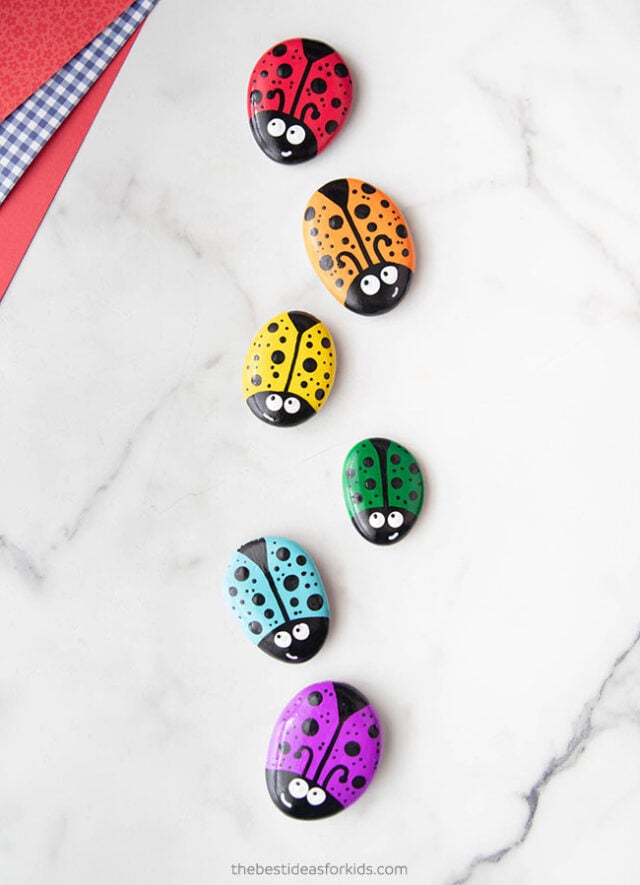 Paint Ladybugs on Rocks