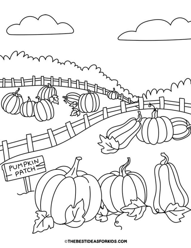 Pumpkin Patch Coloring Page