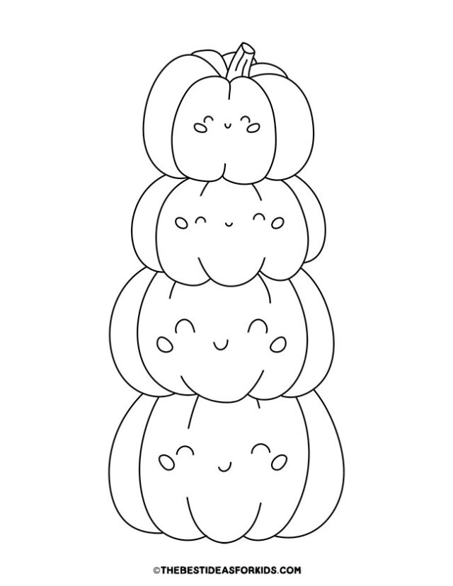 Stacked Pumpkins Coloring Page