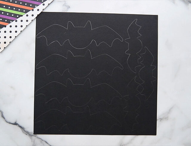 Trace templates on black cardstock