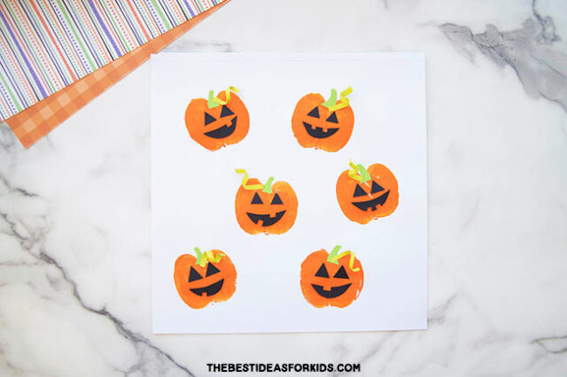 Apple Stamping Pumpkin Craft for Kids