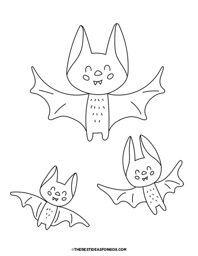 Cute Bats Coloring Page