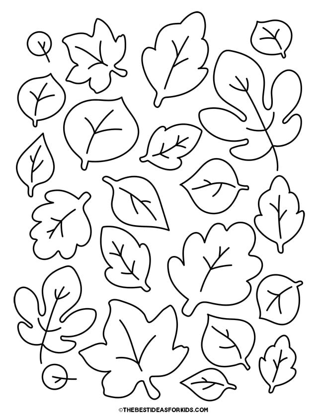 Cute Leaves Coloring Page