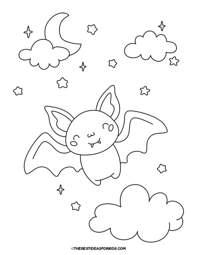 Flying Bats Coloring Page