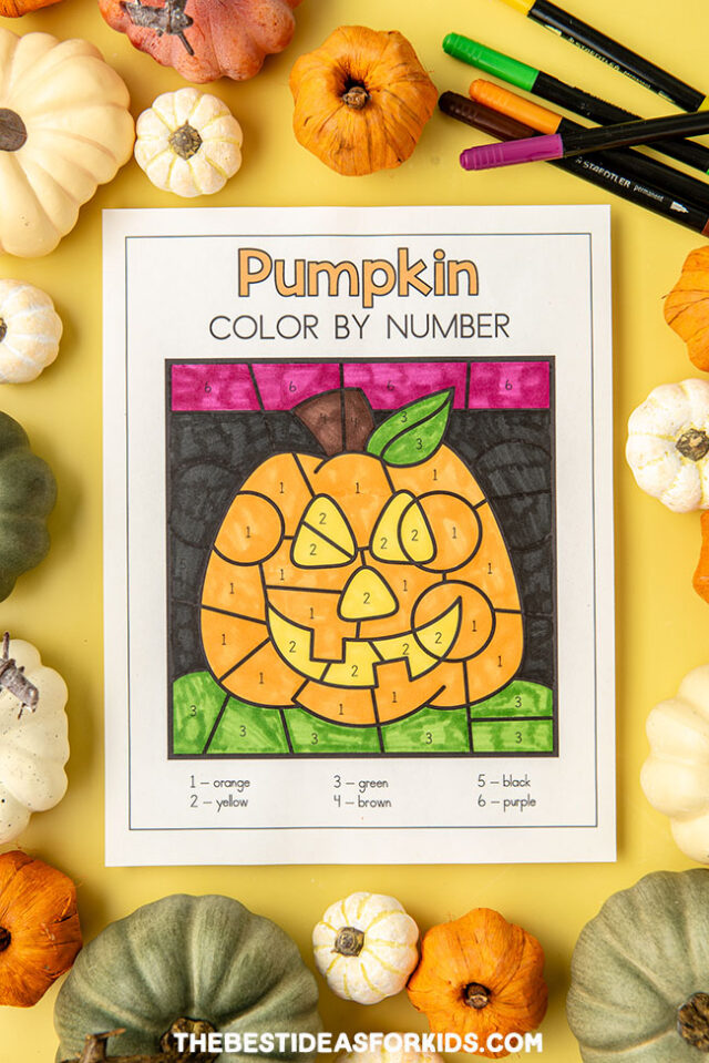 Free Printable Pumpkin Color by Number