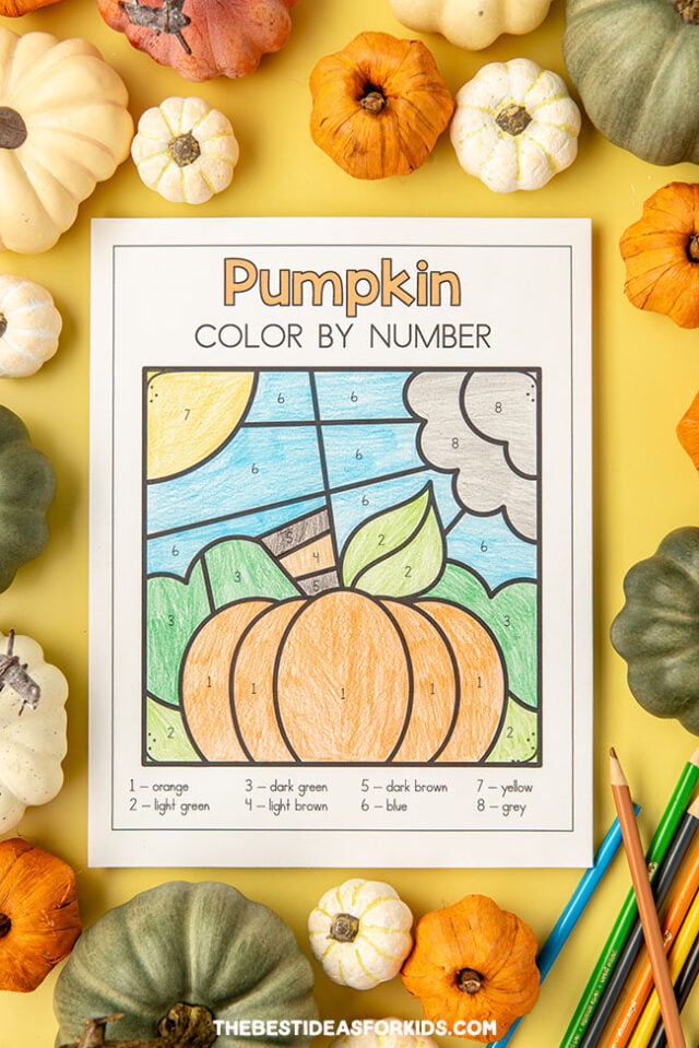 Free Pumpkin Color by Number Sheet